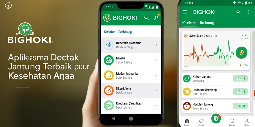 Antarmuka menarik BIGHOKI dengan fitur Detak Jantung.