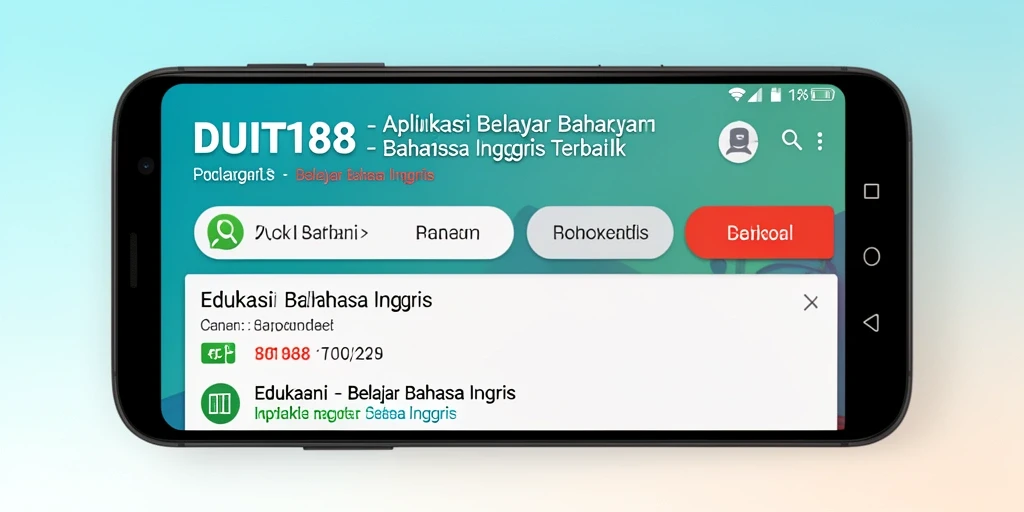 Antarmuka interaktif aplikasi Belajar Bahasa Inggris DUIT188.