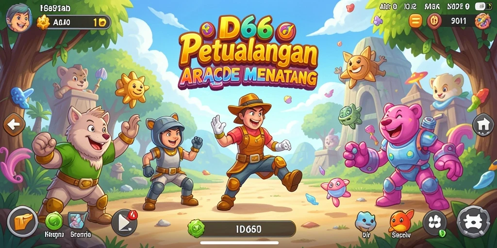 Tampilan antarmuka ID66 yang menampilkan aksi seru dalam game Arcade.