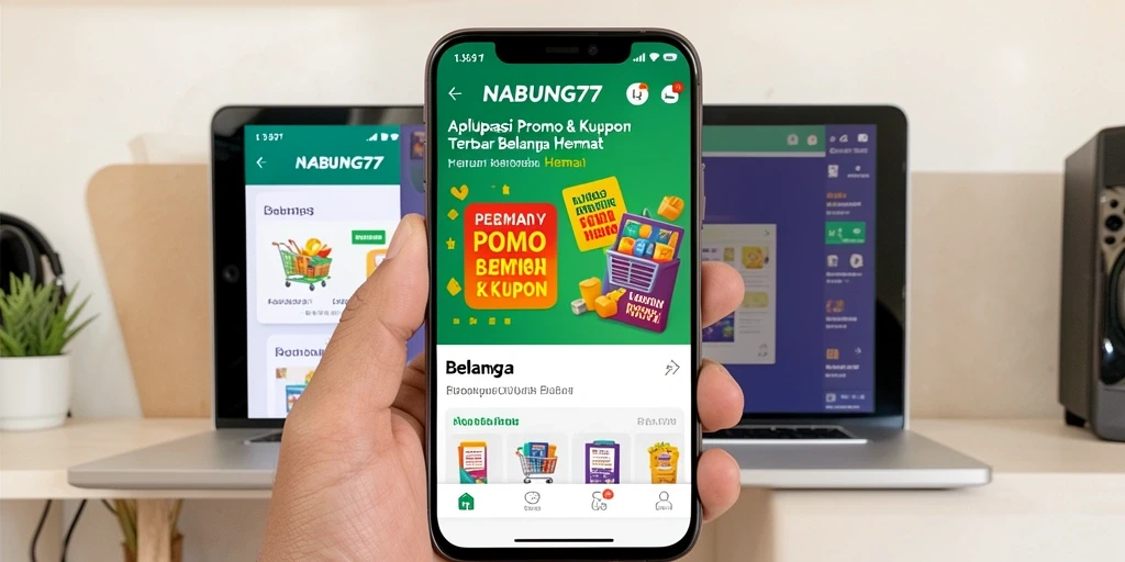 Screenshot antarmuka utama aplikasi NABUNG77 menampilkan daftar kupon terbaru.