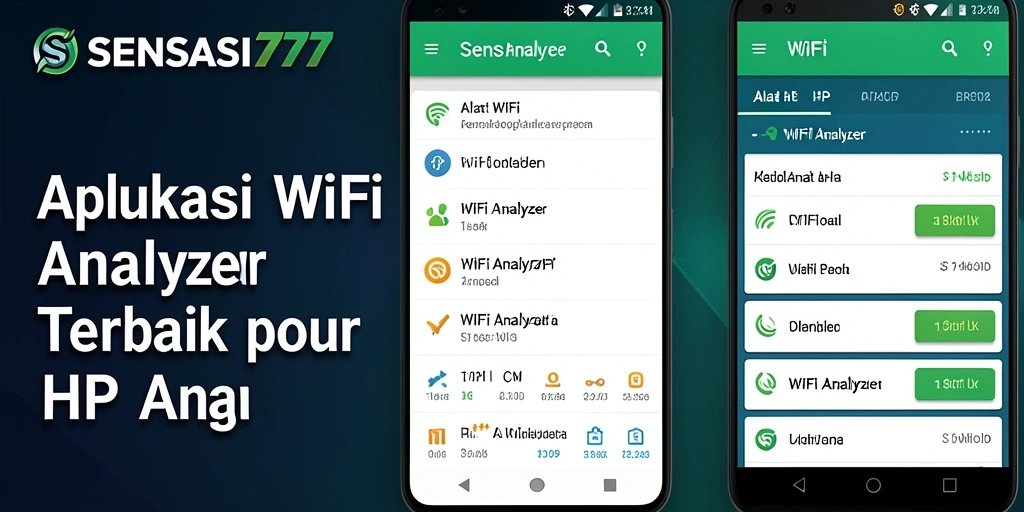 Antarmuka SENSASI777 yang menunjukkan analisis kekuatan sinyal WiFi.
