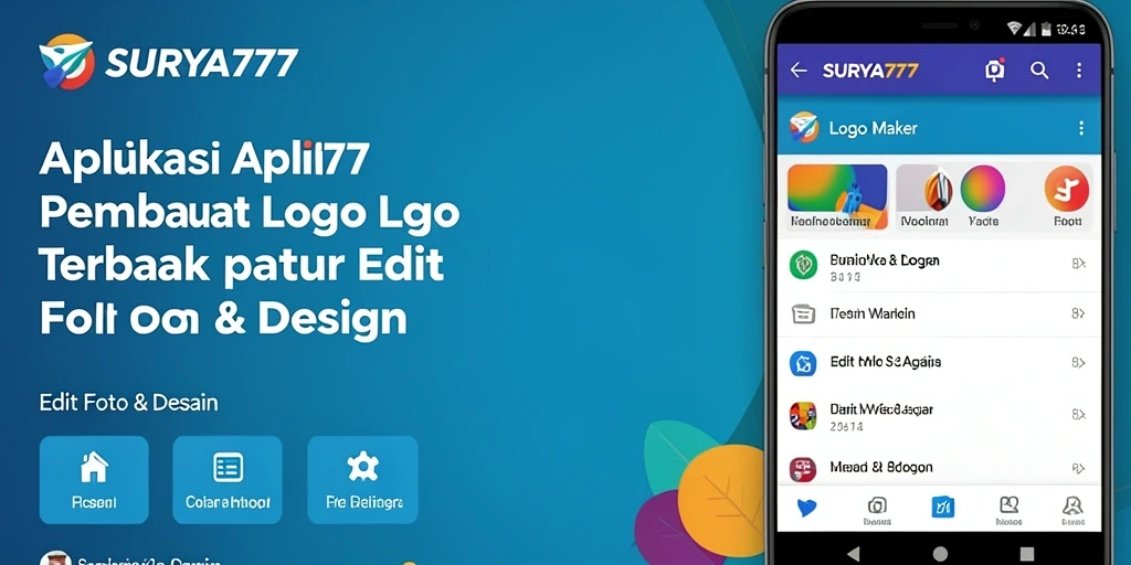 Tampilan antarmuka pengguna SURYA777 untuk pembuatan logo yang intuitif.