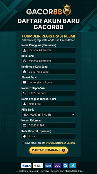 Tampilan halaman daftar gacor88