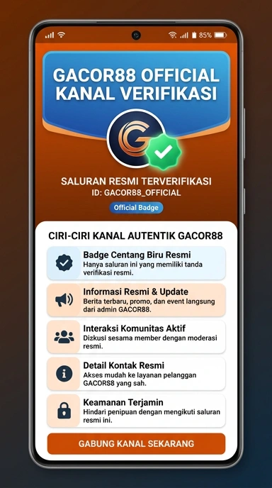 Tampilan kanal resmi gacor88