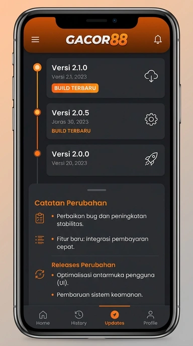 Tampilan riwayat versi gacor88